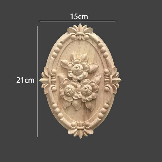 Decor Central Sculptat Din Lemn Masiv 21x15x1.8cm