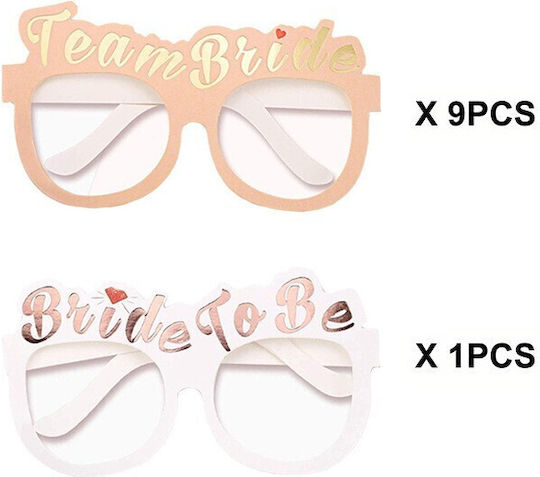 Χάρτινα Γυαλιά “team Bride” 10τμχ 9pink 1white
