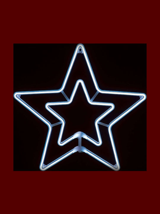 Aca Plastic Illuminated Christmas Decorative Pendant Star 55x55cm Cold White