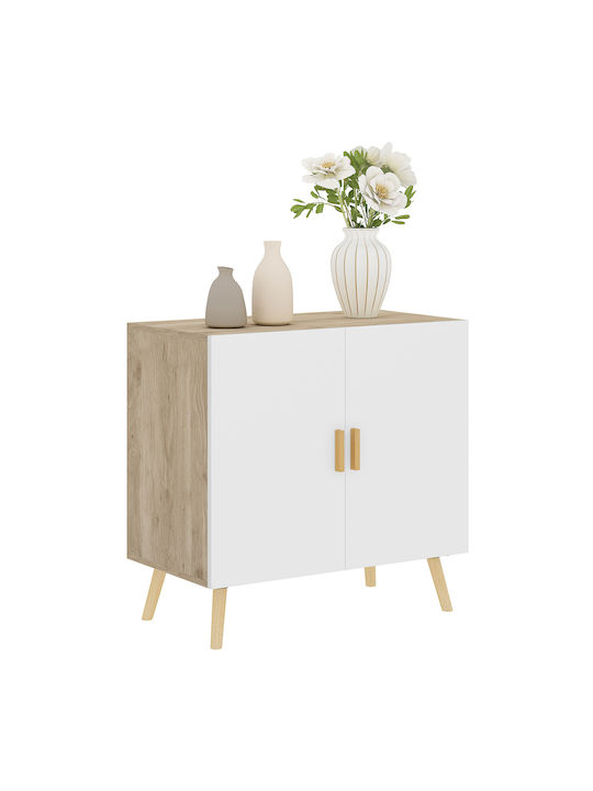 Cabinet Floor White and Oak 76x41.2x74cm