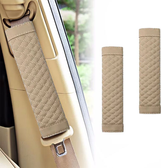 Carsun Set 2pcs Car Seat Belt Pads Beige C163