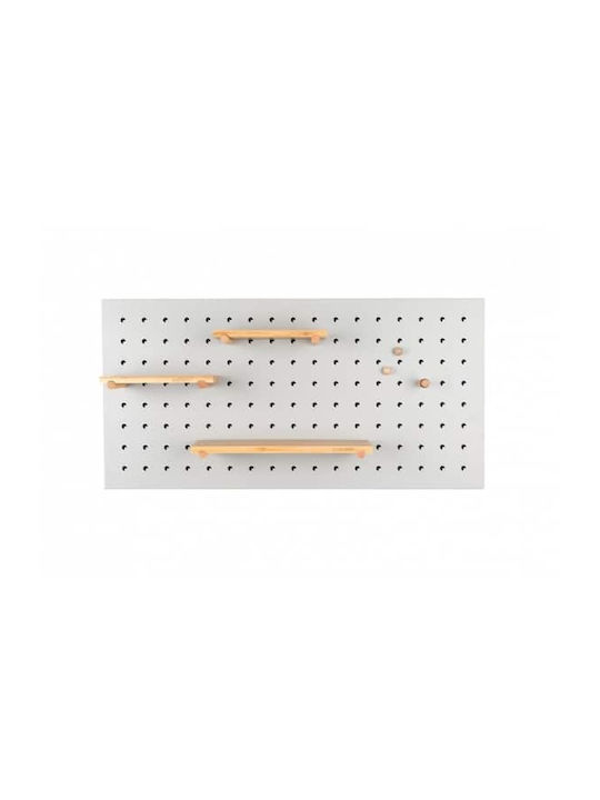 Μεταλλική Ραφιέρα Μπαμπού Γκρι 90x45cm