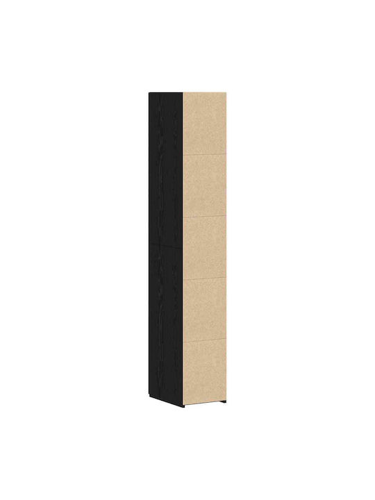 Cabinet Floor High Black Wood 30x42.5x185cm