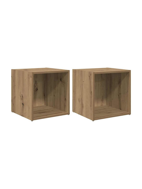 Floor Cabinets Brown (2 pcs) 37x35x37 cm