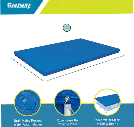 Bestway Rectangular Pool Cover Flowclear 221x150cm 1pcs