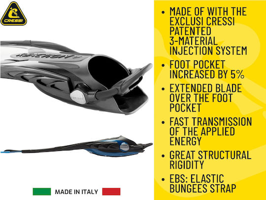 CressiSub Flippers Diving Reaction EBS Black