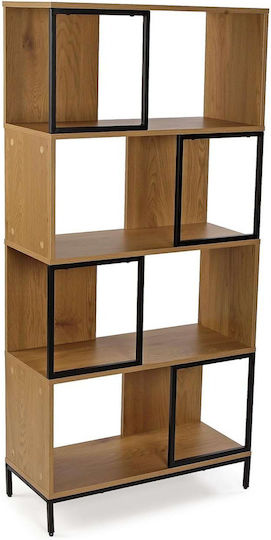 Bibliotecă Renee Lemn Închis / Negru 70x30x146 cm Bibliotecă Renee Lemn Închis / Negru 70x30x146 cm