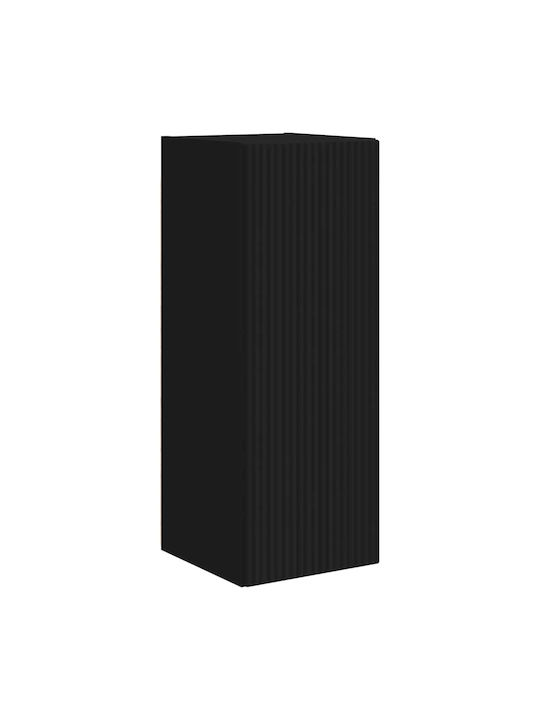 Wall Living Room Cabinet Made of Particle Board Black 30x31x80cm