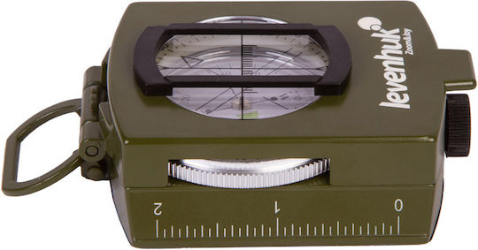 Levenhuk Army Ac10 Compass Navigation Orientation Liquid-filled Sight Slot Scale Maps Bubble Level Two Scales Centimeter Scale Inch Scale Brown