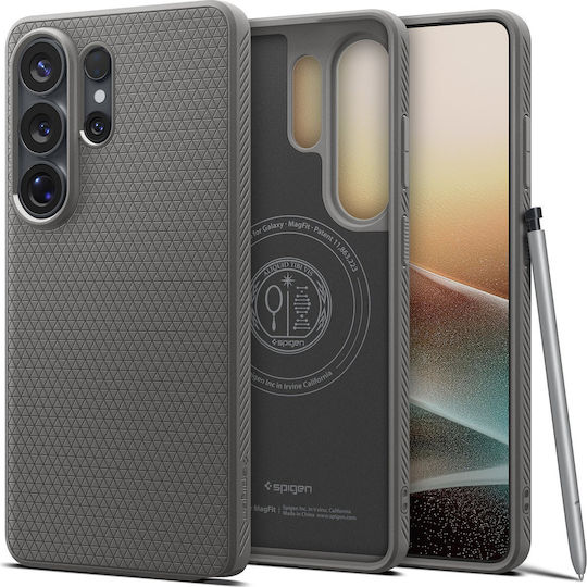 Spigen Liquid Air Mag Back Cover Silicone Marble Gray Galaxy S26 Ultra