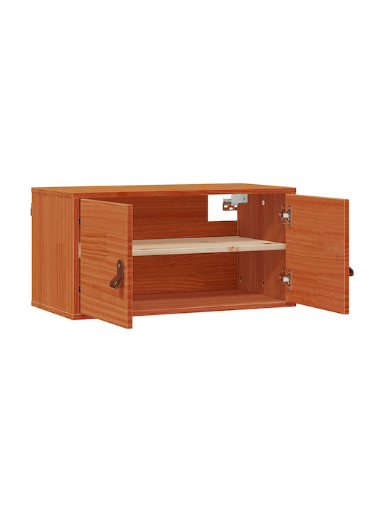 Wall Living Room Cabinet Made of Solid Wood Brown 60x30x30cm