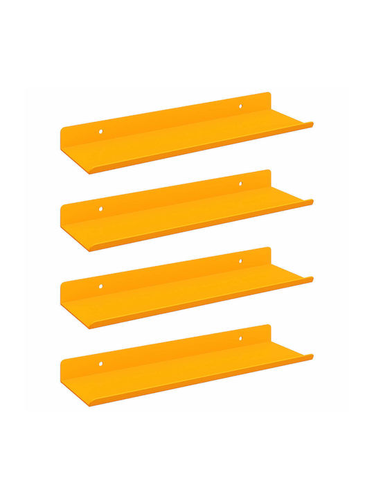 Shelves Wall Chamomile Yellow 4pcs 30x9x2.5cm