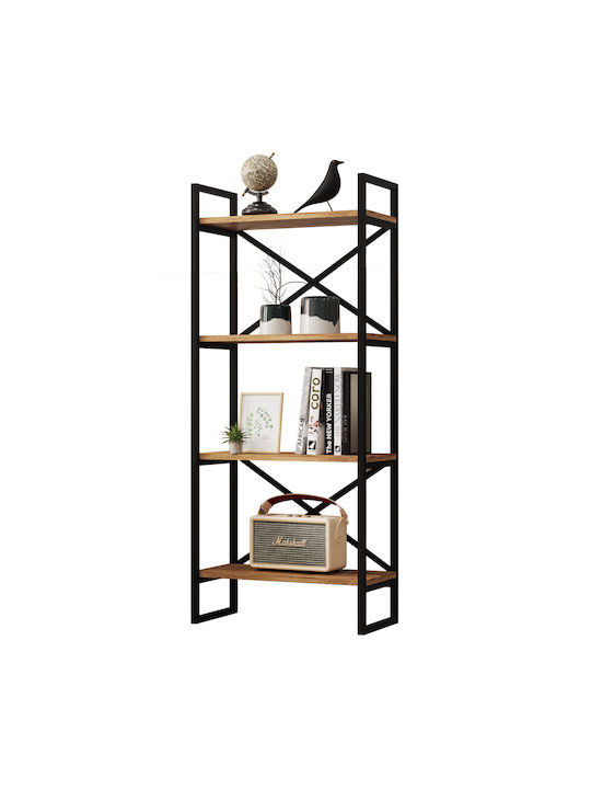 Βιβλιοθήκη Viana Atlantic Pine/μαύρο 58x30x138εκ.