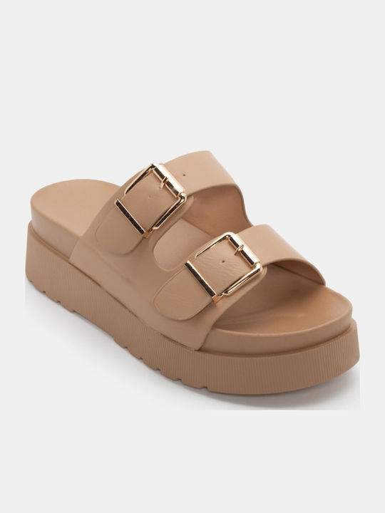 Γυναικεία Σανδάλια Flatforms Μπεζ