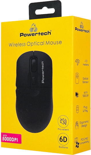 Powertech Kabellose Ergonomische Maus Schwarz