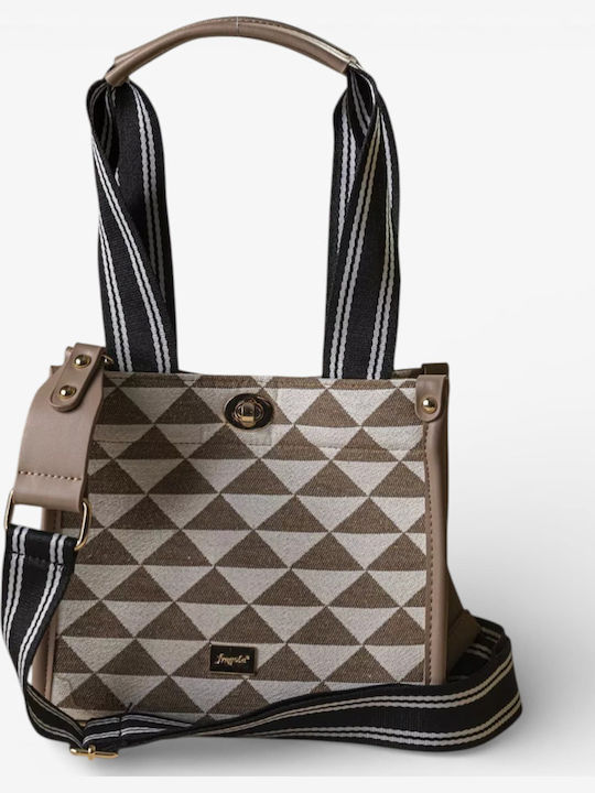 Damen Stofftasche Tote Handtasche Silber