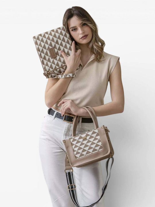 Stoff Damen Handtasche Silber