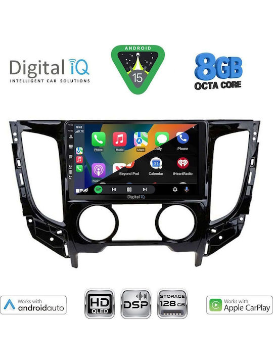 Digital IQ Car Audio System for Mitsubishi L200 2015-2019 with A/C Bluetooth USB Wi-Fi GPS Apple CarPlay Android Auto with 9 Inch Touch Screen