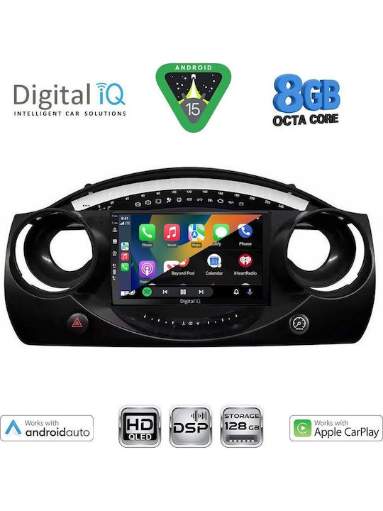 Digital IQ Auto-Audiosystem für Mini Cooper 2000-2006 (Bluetooth/USB/Eingebautes Wi-Fi / 3G/GPS/Apple CarPlay/Android Auto) mit 9 Zoll Touchscreen