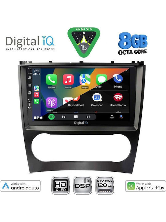 Digital IQ Car Audio System for Mercedes-Benz CLK Class 2004-2008 (Bluetooth/USB/WiFi/GPS/Apple CarPlay/Android Auto) with 9" Touch Screen