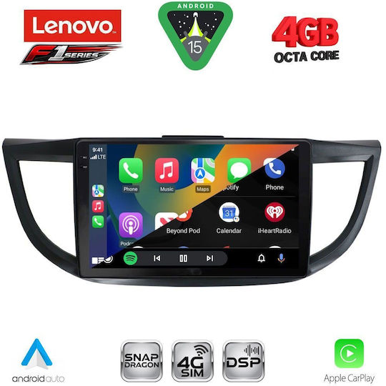 Lenovo Ηχοσύστημα Αυτοκινήτου για Honda CR-V 2013-2017 (Bluetooth/USB/WiFi/GPS/Apple-Carplay/Android-Auto) με Οθόνη Αφής 10"