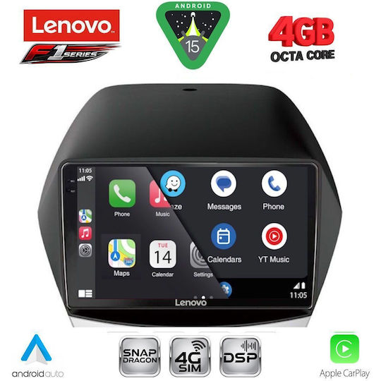 Lenovo Car Audio System for Hyundai iX35 2010-2015 Bluetooth USB WiFi GPS Apple CarPlay Android Auto with 10" Touch Screen