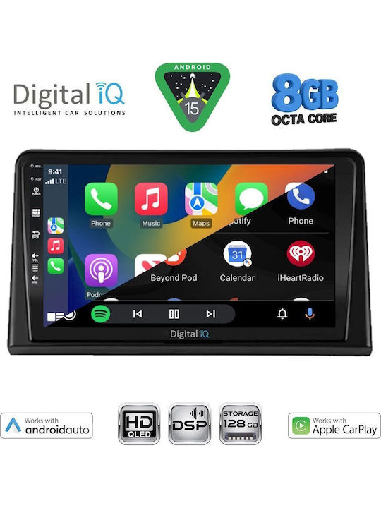 Digital IQ Car Audio System for Renault Express 2020 with Touch Screen 9" Bluetooth USB Wi-Fi GPS Apple CarPlay Android Auto