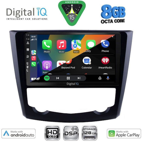 Digital IQ Car Audio System for Renault Kadjar 2015-2022 Bluetooth USB WiFi GPS Apple CarPlay Android Auto with 9" Touch Screen