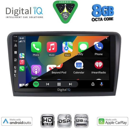 Digital IQ Ηχοσύστημα Αυτοκινήτου για Skoda Rapid 2012-2023 (Bluetooth/USB/WiFi/GPS/Apple-Carplay/Android-Auto) με Οθόνη Αφής 9"