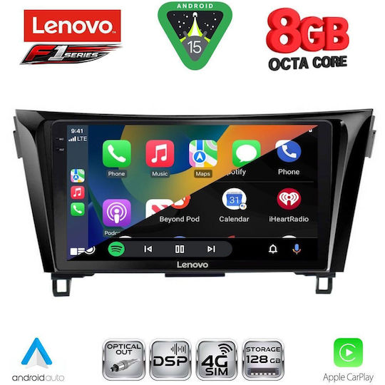 Lenovo Car Audio System for Nissan Qashqai / X-Trail 2014-2021 Bluetooth USB WiFi GPS Apple CarPlay Android Auto with 10" Touch Screen