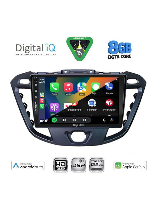 Digital IQ Car Audio System for Ford Transit Custom / Tourneo Custom 2013-2019 (Bluetooth/USB/WiFi/GPS/Apple CarPlay/Android Auto) with 9" Touch Screen