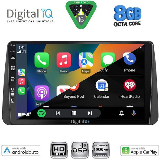Digital IQ Car Audio System for Fiat Tipo 2018-2023 Bluetooth USB WiFi GPS Apple CarPlay Android Auto with 9" Touch Screen