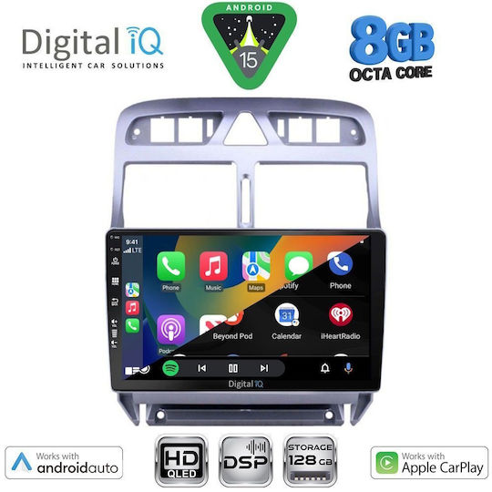 Digital IQ Ηχοσύστημα Αυτοκινήτου για Peugeot 307 2001-2008 (Bluetooth/USB/WiFi/GPS/Apple-Carplay/Android-Auto) με Οθόνη Αφής 9"