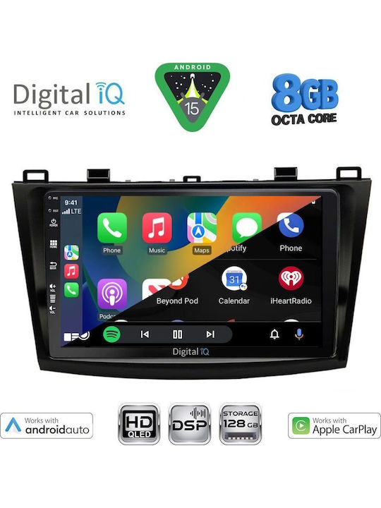 Digital IQ Car Audio System for Mazda 3 2009-2014 Bluetooth USB WiFi GPS Apple CarPlay Android Auto with 9" Touch Screen