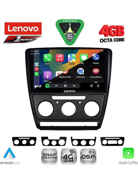 Lenovo Car Audio System for Skoda Octavia 2005-2012 with Clima Bluetooth USB WiFi GPS Apple CarPlay Android Auto with 10" Touch Screen