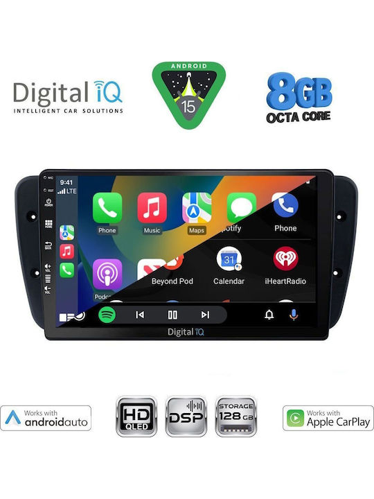 Digital IQ Car Audio System for Seat Ibiza 2008-2015 (Bluetooth/USB/WiFi/GPS/Apple CarPlay/Android Auto) with 9" Touch Screen