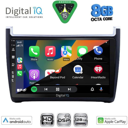 Digital IQ Car Audio System for Volkswagen Polo 2014-2017 Bluetooth USB WiFi GPS Apple CarPlay Android Auto with 9" Touch Screen