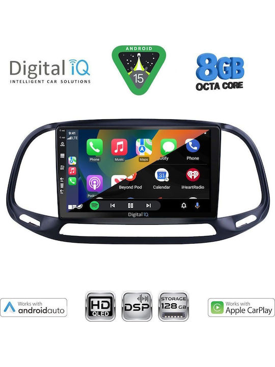 Digital IQ Car Audio System for Opel Combo Fiat Doblo 2015-2018 Bluetooth USB WiFi GPS Apple CarPlay Android Auto with 9" Touch Screen