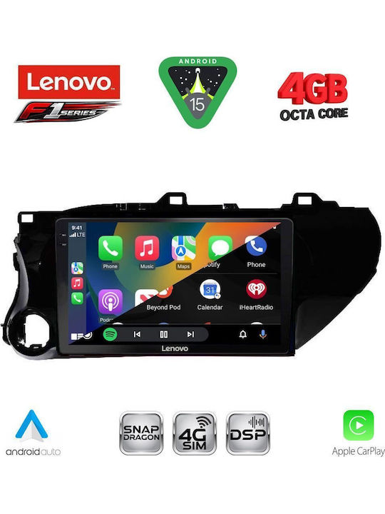 Lenovo Car Audio System for Toyota Hilux 2017 Bluetooth USB WiFi GPS Apple CarPlay Android Auto with 10" Touch Screen