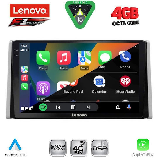 Lenovo Ηχοσύστημα Αυτοκινήτου για Toyota RAV 4 2019 (Bluetooth/USB/WiFi/GPS/Apple-Carplay/Android-Auto) με Οθόνη Αφής 10"