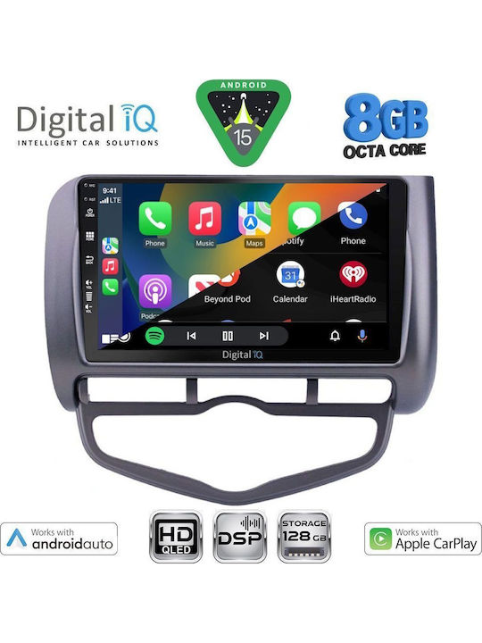 Digital IQ Auto-Audiosysteme für Honda Jazz 2002-2008 mit Klima (Bluetooth/USB/Eingebautes Wi-Fi / GPS / Apple CarPlay / Android Auto) mit Touchscreen 9"