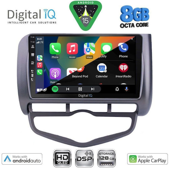Digital IQ Car Audio System for Honda Jazz 2002-2008 with Clima Bluetooth USB Wi-Fi GPS Apple CarPlay Android Auto with 9-Inch Touch Screen