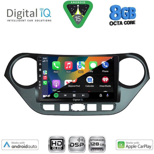Digital IQ Car Audio System for Hyundai i10 2014-2020 Bluetooth USB WiFi GPS Apple CarPlay Android Auto with 9" Touch Screen