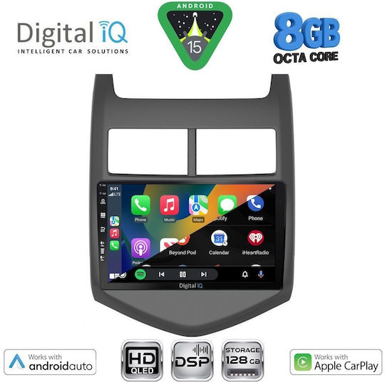 Digital IQ Car Audio System for Chevrolet Aveo 2011-2014 Bluetooth USB WiFi GPS Apple CarPlay Android Auto with 9" Touch Screen