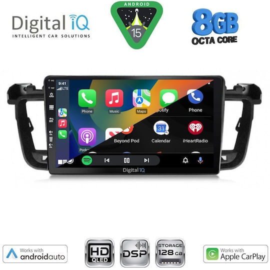 Digital IQ Car Audio System for Peugeot 508 2010-2016 (Bluetooth/USB/WiFi/GPS/Apple CarPlay/Android Auto) with 9" Touch Screen