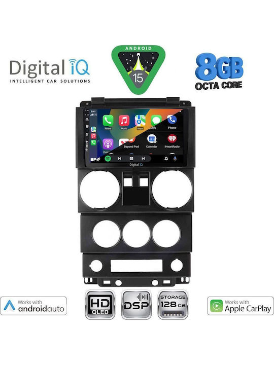 Digital IQ Car Audio System for Jeep Wrangler 2006-2011 Bluetooth USB WiFi GPS Apple CarPlay Android Auto with 9" Touch Screen