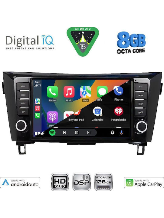 Digital IQ Auto-Audiosystem Für Nissan Qashqai / X-Trail 2014-2021 Bluetooth USB Eingebautes Wi-Fi GPS Apple CarPlay Android Auto Mit 9 Zoll Touchscreen