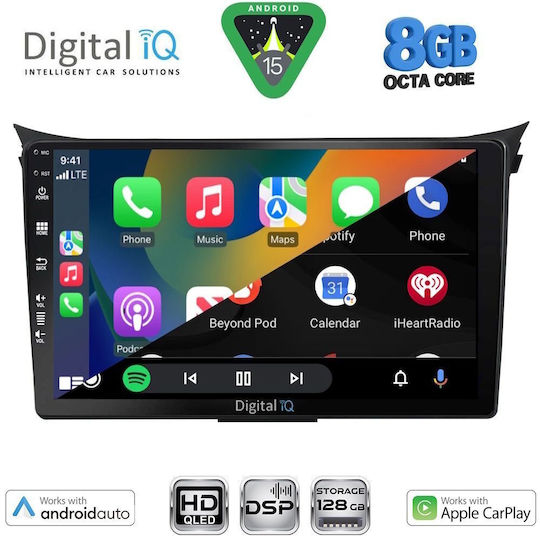Digital IQ Car Audio System for Hyundai i30 2012-2017 Bluetooth USB WiFi GPS Apple CarPlay Android Auto with 9" Touch Screen