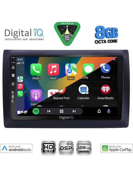 Digital IQ Car Audio System for Fiat Stilo 2001-2007 (Bluetooth/USB/WiFi/GPS/Apple CarPlay/Android Auto) with 9" Touch Screen