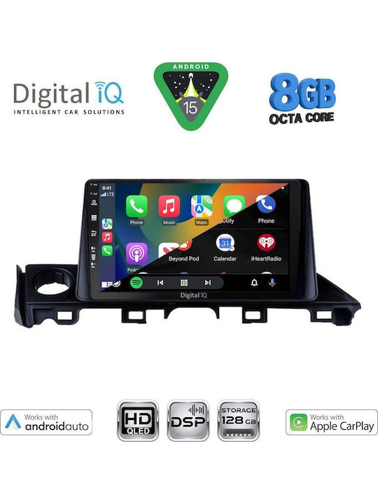 Digital IQ Auto-Audiosystem Für Mazda 6 2017-2020 Bluetooth USB Eingebautes Wi-Fi GPS Apple CarPlay Android Auto Mit 9 Zoll Touchscreen